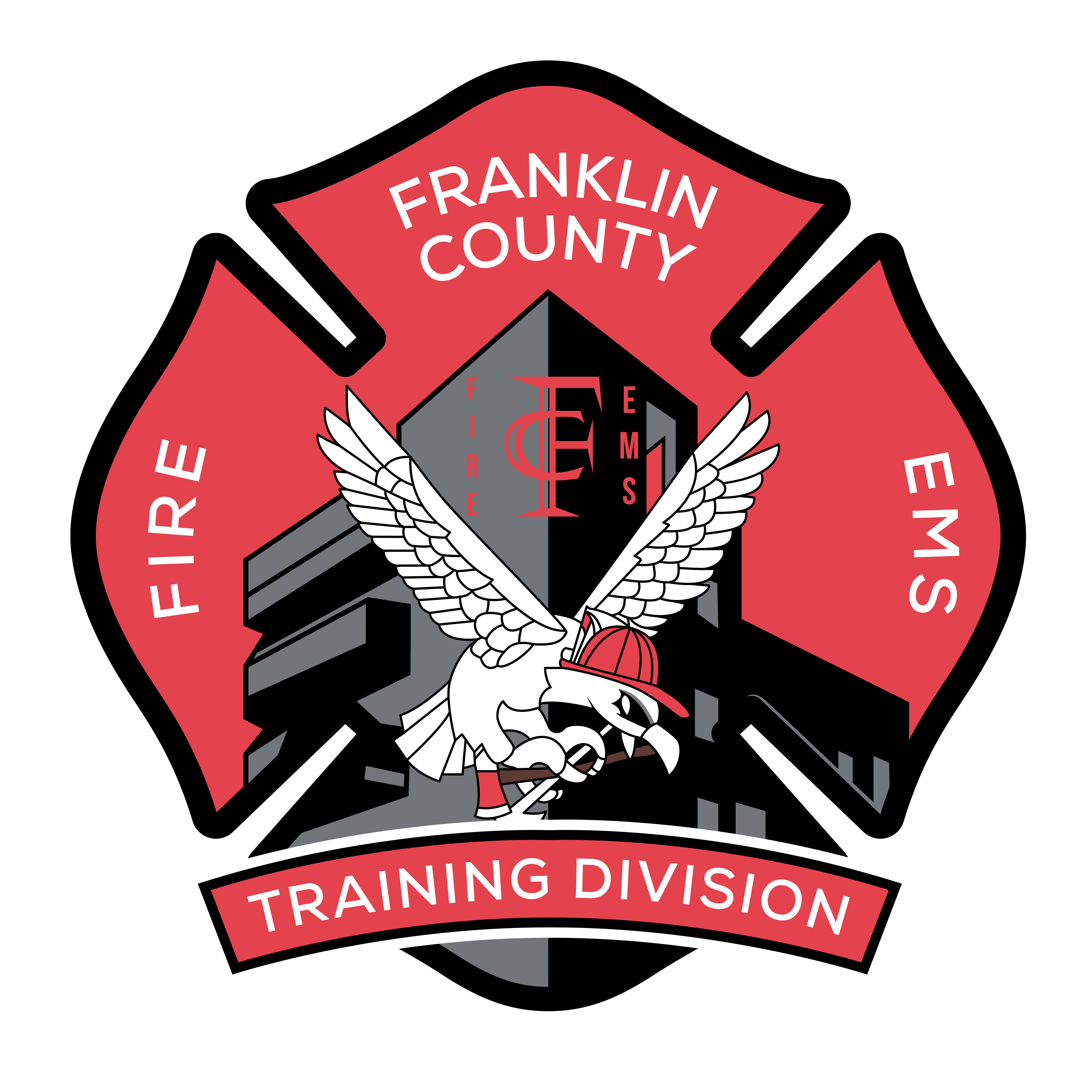 Patch for the Fire Training Division in alternative black.